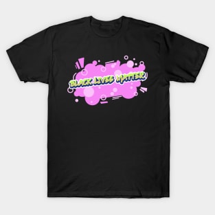 Black Lives Matter Green Graffiti with Pink Spray Paint T-Shirt